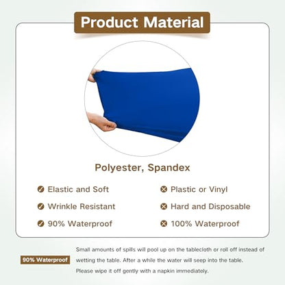 Square Fitted Table Cover Elastic Tablecloth Stretch Spandex Table Top Cover Table Topper Cap for Dining Kitchen Home Party Blue 36X36 Inch - color: Blue, size: 36" x 36" (Square)