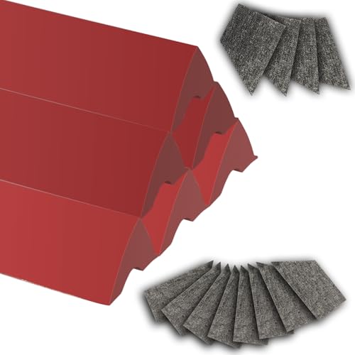 Podoy 8ft Pool Table Replacement Kit, Pool Table Bumpers (Set of 6) with Felt Cloth/Cushion Facings (Set of 12) for Billiard Rail Rubber Bumpers Home & Pro Use Billiard Rail & Pocket Accessories - color: RED WITHOUT CLOTH