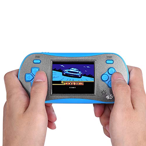 Handheld Game for Kids - FAMILY POCKET RS16 Portable Classic Controller 260 Game 2.5 inch LCD Retro Arcade Video Game System Children's Birthday Gift (Blue) - style: blue