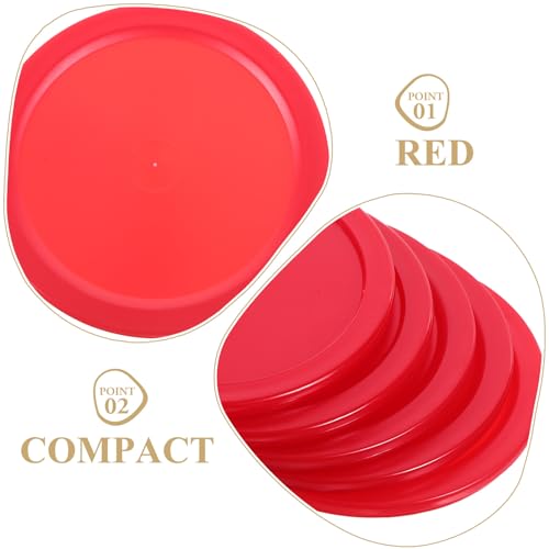 5Pcs 5PCS Air Hockey Pucks Plastic Replacement Indoor Table Hockey Accessories for Recreational and Entertainment Rooms Red Color