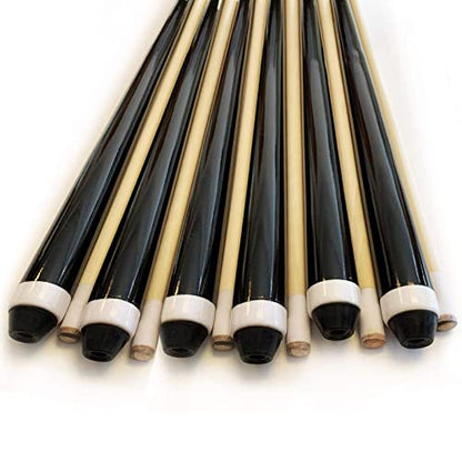 Pool Cue Sticks 58" Wooden Billiard Cues with 13mm Leather Tip 19oz/20oz Durable Hard Wood 2-Piece Pool Sticks for House & Bar Use Begginers or Professional, Set of 6