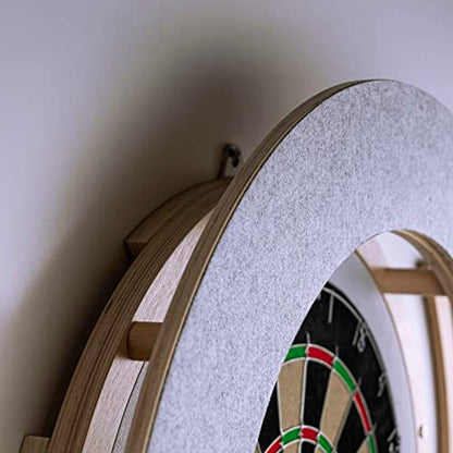 Dart Board Cabinet Set with LED Light; Bristle Dartboard, Built in LED Light, Darts and Chalkboards - color: Gray (Cabinet Only)