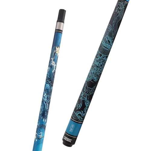 CUESOUL 19oz Pool Cue with Black case,13mm Tip,58inches Mythological Symbols Pattern 4 Styles - color: Tortoise