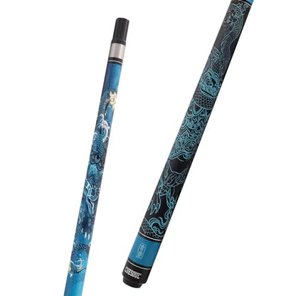 CUESOUL 19oz Pool Cue with Black case,13mm Tip,58inches Mythological Symbols Pattern 4 Styles - color: Tortoise