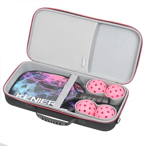 RLSOCO Pickleball Paddles Case Holds 2 Rackets and 4 Ball - Hard Protective Bag Fits for Selkirk Sport/Warping Point and All Pickleball Paddle Shapes and Sizes (Case Only)