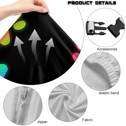 Colorful Paw Print Gaming Chair Cover with Armrest Covers Cat Proof Soft Stretchable Gaming Chair Slipcover Non Slip Washable Computer Chairs Seat Slipcovers Fits Most Office/PC Chairs 4 PCS - color: Colorful Paw Print
