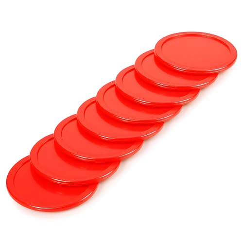 2.5 Inch Hockey Pucks, 8 Pcs Air Hockey Pucks Set Durable Puck for Air Hockeys Table - color: Red