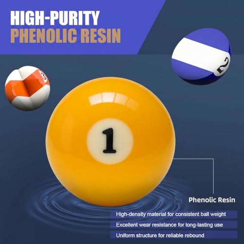 KONLLEN Single Replacement Pool Ball – 2-1/4" Regulation Size & Weight Billiard Ball Made of Phenolic Resin (Choose 1–15 or Cue Ball) - color: #1