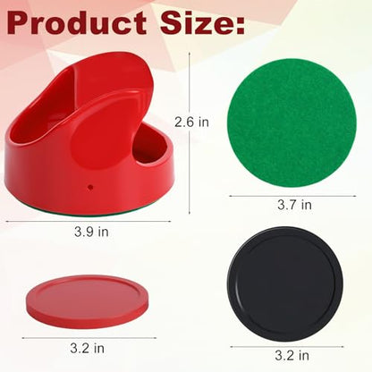 Coopay Air Hockey Pucks and Paddles - 2 Hockey Pushers & 4 Large Hockey Pucks with Nylon Storage Bag, Great Goal Handles Pushers Replacement Accessories for Game Tables - color: Red, Black