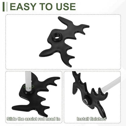 Billiard Bridge Head, Pool Cue Stick Bridge Slip-on Plastic Cue Rests Multifunction Billiard Accessories 2Pcs & White/Black -Fitting for(Pool Table/Home/Club/Party/Practice/Match)