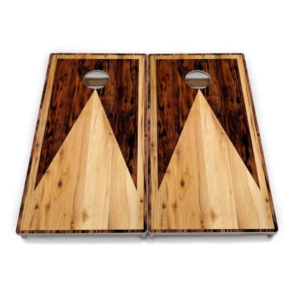 Cornhole Solutions Tournament Cornhole Boards – Regulation 4 ft x 2 ft Professional Set – ¾″ Baltic Birch Plywood – Folding Legs – UV Printed & Clear Coated (Wooden Triangle)