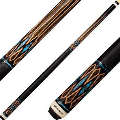 Players E2331 Two-Piece 58 in. Billiards Pool Cue Stick w/Turquoise Overlays