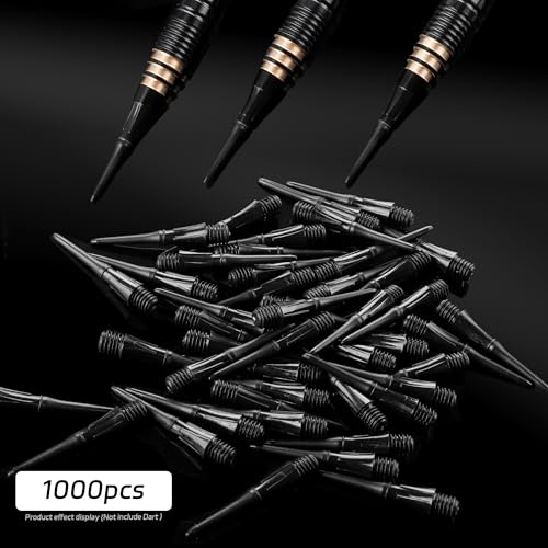 CyeeLife 2BA Thread Soft Tip Dart Points - Plastic Dart Tips - 100/1000 Pack Premium Replacement Dart Accessories - color: 1000pcs