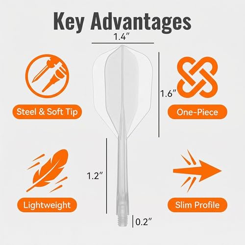 Integrated Dart Shaft and Flights Set Ten Pack for Stable Lightweight Throwing Performance - color: white