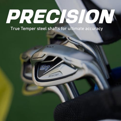 Precise S7 Men's 18-Piece Complete Golf Club Set – Titanium Driver, Fairway Woods, Hybrid, 5-SW Irons, Putter & Stand Bag, Right Handed - color: Blue, size: Tall Size +1" for 6'1" and Above!