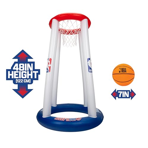 Franklin Sports NBA Alley-Hoop Kids Inflatable Toy Basketball Hoop Set - Indoor + Outdoor Mini Inflatable Hoop + Basketball Set for Kids Ages 3+ - Boys + Girls Basketball Toy - 48" Inches