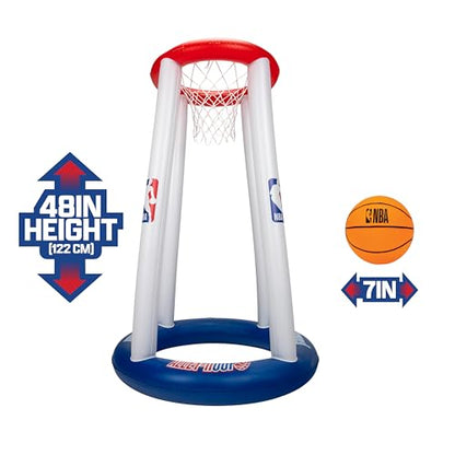 Franklin Sports NBA Alley-Hoop Kids Inflatable Toy Basketball Hoop Set - Indoor + Outdoor Mini Inflatable Hoop + Basketball Set for Kids Ages 3+ - Boys + Girls Basketball Toy - 48" Inches