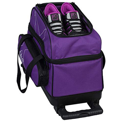 KR Strikeforce Hybrid X Double Roller Bowling Bag - Holds Two Balls, Shoes & Accessories - color: Purple
