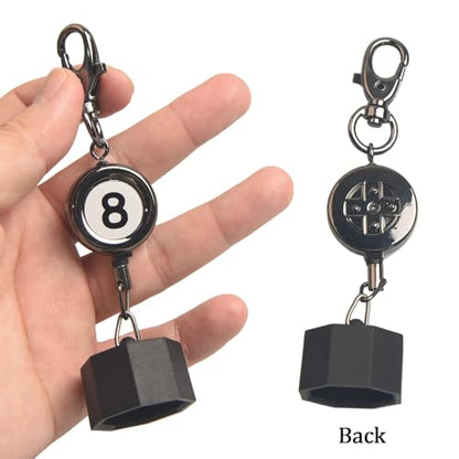 LAKE OF FIRE Billiard Chalk Holder，Pool Chalk Holder with Retractable Key Ring,Pool Table Accessories for Billiard Lovers - style: Octagon