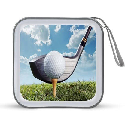 Golf Club CD Case Holder 40 Capacity DVD Case Wallet Portable Hard Plastic Disc Cases Storage Binder Large Storage Disc Wallet Bag with Zippers for Car Home Office Travel