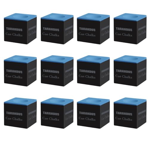Billiard Cue Chalk, 12-Pack of Pool Cue Chalks, Billiard Pool Table Accessories for Home/Tournament Use (4 Colors Pool Chalk Available)