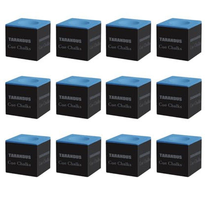 Billiard Cue Chalk, 12-Pack of Pool Cue Chalks, Billiard Pool Table Accessories for Home/Tournament Use (4 Colors Pool Chalk Available)