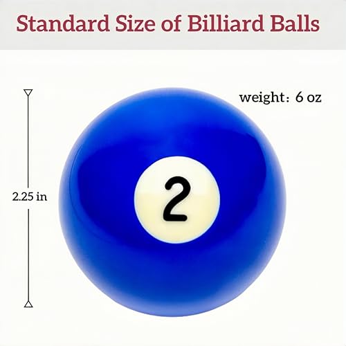 VIDOR Pool Ball,Billiard Balls 2-1/4" Regulation Size Billiard Balls Set with 6 oz Weight Full 16 Resin Pool Balls - style: Deluxe Standard