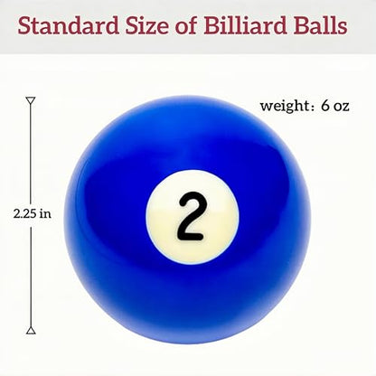 VIDOR Pool Ball,Billiard Balls 2-1/4" Regulation Size Billiard Balls Set with 6 oz Weight Full 16 Resin Pool Balls - style: Deluxe Standard
