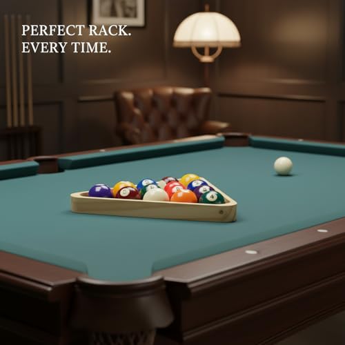 Solid Wood Billiard Triangle Rack for Standard Pool Balls - Durable Wooden Frame for 8-Ball & 9-Ball Games - color: Silver