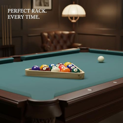 Solid Wood Billiard Triangle Rack for Standard Pool Balls - Durable Wooden Frame for 8-Ball & 9-Ball Games - color: Silver