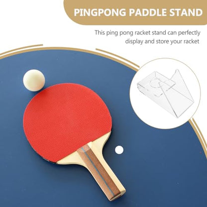HANABASS Acrylic Table Tennis Paddle Holder Display Stand Clear Ping Pong Racket Organizer Space Saving for Home Office Game Room