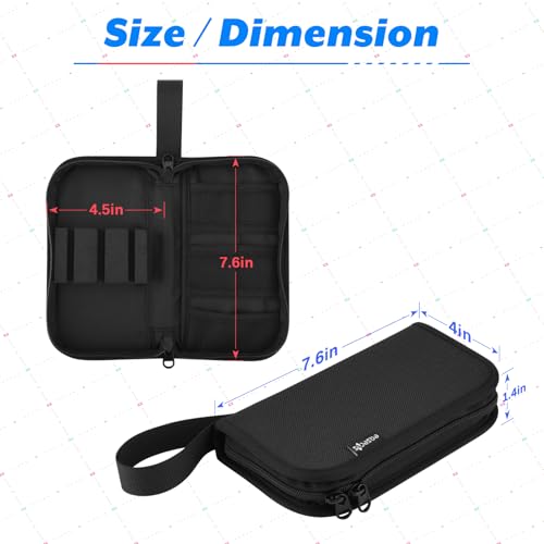 Dart Wallet Organizer - Compact Travel Storage Case Bag & Carrying Pouch for Steel & Soft Tip Dart, Holds 3 Assembled Darts, Tip, Shaft, Flight & Accessories, Fits for Game Tournament Player