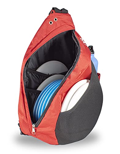 Disc Golf Backpack Slinger Bag | 6-12 Discs | Multiple Colors - color: Red