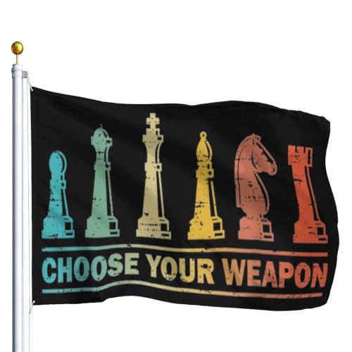 Choose Your Weapon Retros Chess Master Pieces Game Club Humor Flags For Living - color: white4