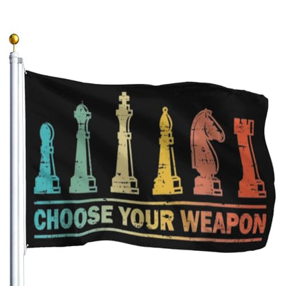 Choose Your Weapon Retros Chess Master Pieces Game Club Humor Flags For Living - color: white4