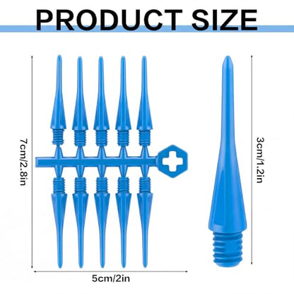 Foilswirl 60 Pcs 2ba Electronic Dart Tips Plastic Dart Tips - Universal Plastic Soft Tip Points - color: Blue