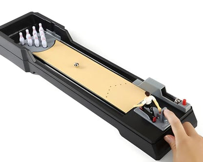 Tabletop Bowling Game Set, 10-Pin Alley, Mechanical Play, 6+ | Large 25.5” Bowling Toy, Side-track Return, Easy Pins Setup, Spare Parts, No Batteries, Gift for Kids & Adults, Family Fun