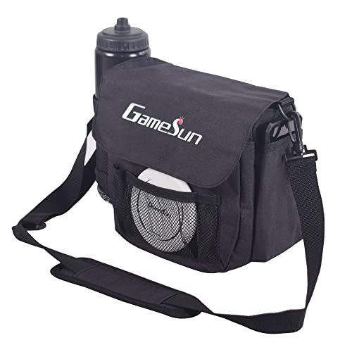 DISC Golf Set-Includes 1pc Heavy Duty Nylon Carry Bag, 2pcs Drivers, 2pcs Mid-Ranges, 2pcs Putters, 1pc Mini Disc Marker, 1pc 12”x12” Embroider Logo Black Towel and 1pc Gift Color Box - color: Black