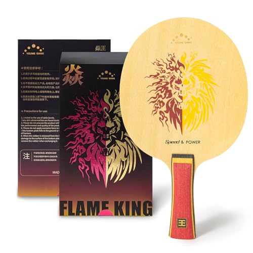 YAN-Wang Professional Ping Pong Paddle,Oneside is External and Otherside is Built-in Arylate Carbon Table Tennis Racket,for Intermediater and Advanced Players or Enthusiast (Single Racket)