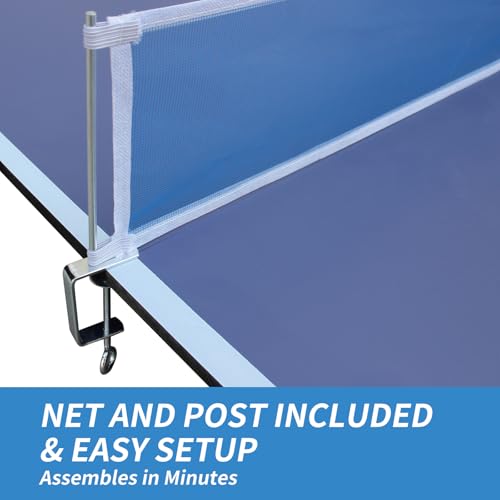 7/8/9ft Mid-Size Ping Pong Conversion Top with Net Set for Billiard and Pool Tables - Regulation Top Converts Billiards into Ping Pong Table Blue/Green/Black - color: Blue, size: 8 FT