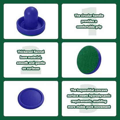 4 Set Air Hockey Pucks and Paddles Air Hockey Strikers Pushers Air Hockey Table Replacement Accessories with 2 Sets of 76mm Push Handles and 2 Sets of 96mm Push Handles, All Containing 64mm Balls