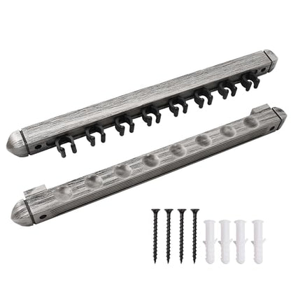 GSE Games & Sports Expert 2-Piece 6/8/12 Billiard Pool Cue Rack Wall Mounted Holders, Billiard Cue Sticks Wall Rack Set - style: 8 Cue - Brushed Grey