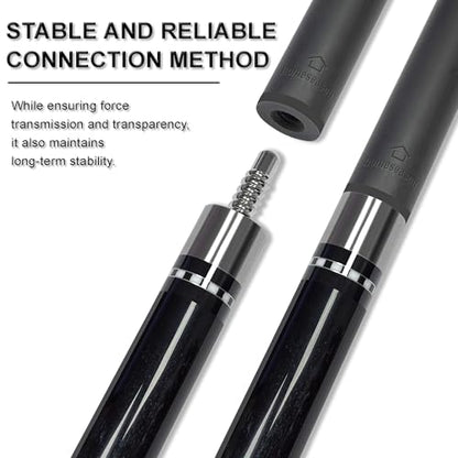 HomeSeason 58inch Carbon Fiber Pool Cue Stick with Screw-in Extension and Leather Case, 18oz Low Deflection Professional Cue Stick for Billiards, 13mm Tip - color: 21oz/Black