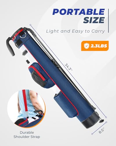 Golf Lightweight Stand Bag, Portable Golf Carry Bag with Insulated Cooler Pocket, Easy to Carry and Ideal for Driving Range, Pitch n Putt, Par 3, Executive Courses - color: Blue and Red