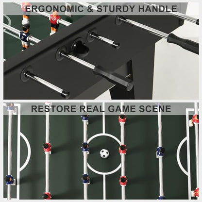 RAYKEEP 58" Foosball Table, Competition Soccer Table Game w/ 2 Balls for Adult Youth, Heavy-Duty Arcade Table Soccer for Home, Game Room - color: Black