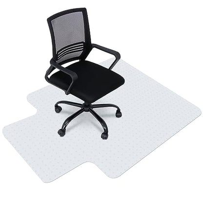 LEMY 48 Inch x 36 Inch 1/8 Inch (3MM) Thickness PVC Floor Office Chair Mat Transparent Plastic Carpet Floor Protector for Chair Desk Home Office - size: 48x36 With Lip