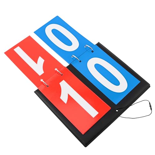 Flip Scoreboard 2-Digit – 6.3x7.9 Inch Portable Score Keeper with Large Numbers, PU Leather & Metal, for Basketball, Volleyball, Table Tennis, Cornhole, Board Games, Schools & Recreational Activities