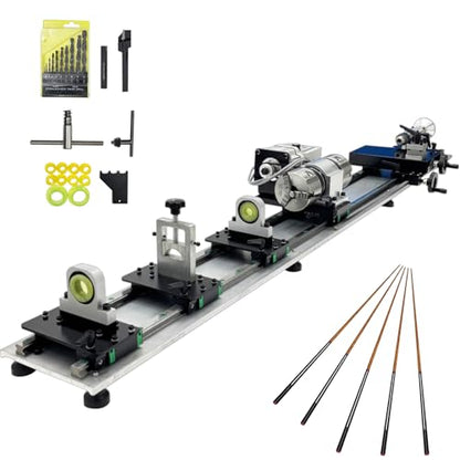 Professional Pool Cue Lathe Machine Billiard Cue Repair Lathe Machine | Multi-Functional Snooker Cue Tip Repair Kit, Brushless Motor, for Pool Stick, 200-6500RPM, Double Track Chuck, 550W 110V