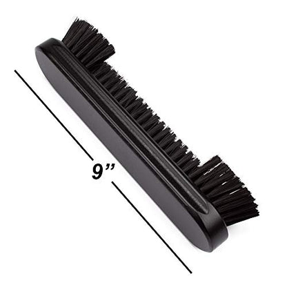 GSE Games & Sports Expert 2-Piece Solid Wood Billiard Pool Table Brush and Rail Brush Set, Billiards Pool Table Cleaning Tools - color: Black