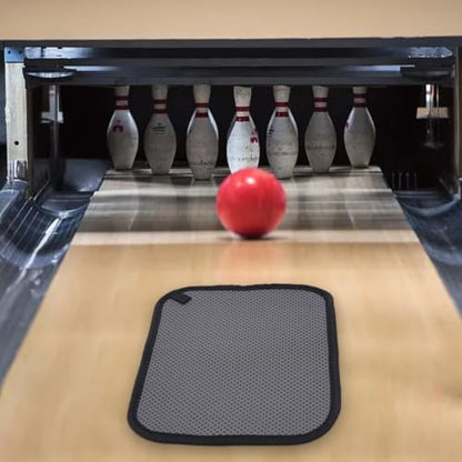 Bowling Ball Towel with Grip Beads, Microfiber Cleaner for Oil and Lane Conditioner, 10x8 Inches Reusable Pad for Gym and Alley, Black(Black+Grey) - color: Black+Grey